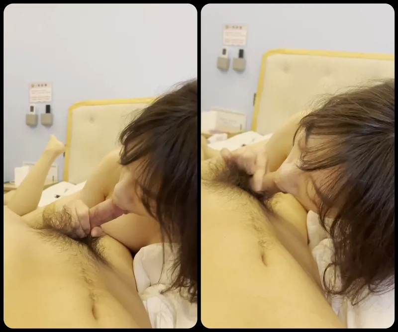 Người yêu ngoan liếm láp cậu bé bự của anh