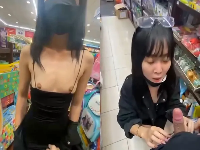 đi nhà sách em mặc mỗi cái quần lót còn đòi anh liếm cục thịt p1